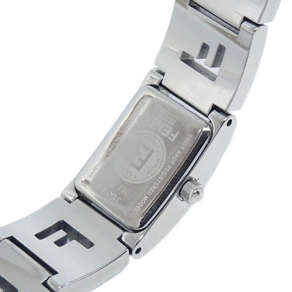 Fendi 3150L Stella Square Quartz Watch Silver SS