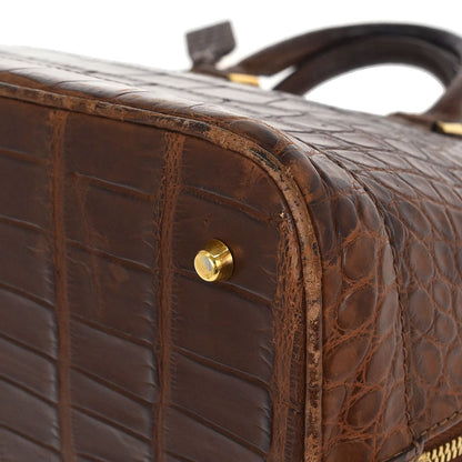 Louis Vuitton * Brown Alligator Alma 2way Shoulder Handbag N90002