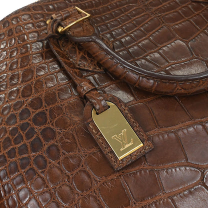 Louis Vuitton * Brown Alligator Alma 2way Shoulder Handbag N90002