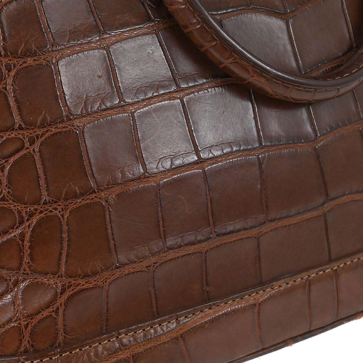 Louis Vuitton * Brown Alligator Alma 2way Shoulder Handbag N90002