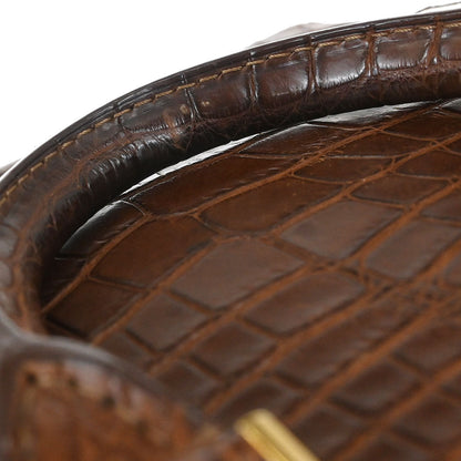 Louis Vuitton * Brown Alligator Alma 2way Shoulder Handbag N90002