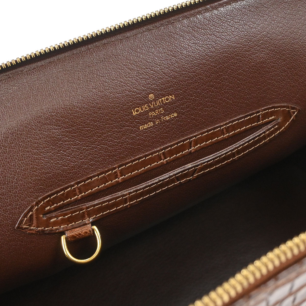 Louis Vuitton * Brown Alligator Alma 2way Shoulder Handbag N90002