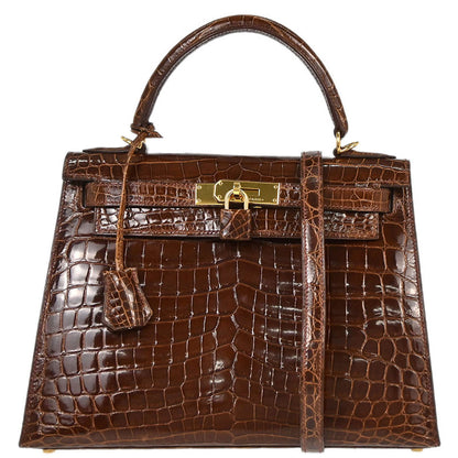 Hermes * Miel Niloticus Kelly 28 Sellier 2way Shoulder Handbag