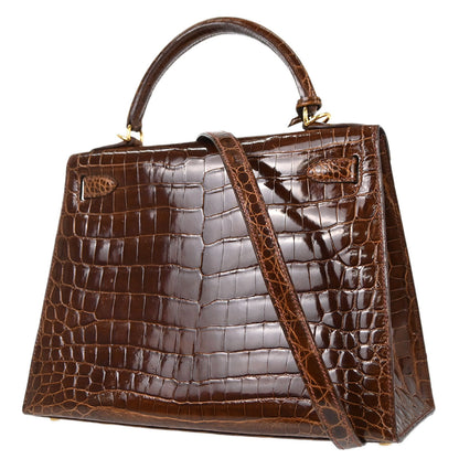 Hermes * Miel Niloticus Kelly 28 Sellier 2way Shoulder Handbag