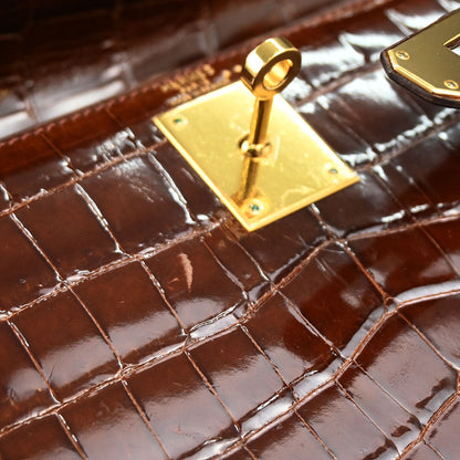 Hermes * Miel Niloticus Kelly 28 Sellier 2way Shoulder Handbag