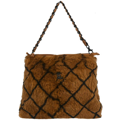 Chanel 2002-2003 Brown Lapin Fur Handbag