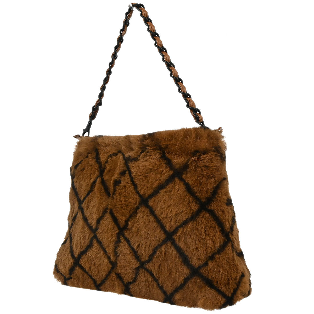 Chanel 2002-2003 Brown Lapin Fur Handbag