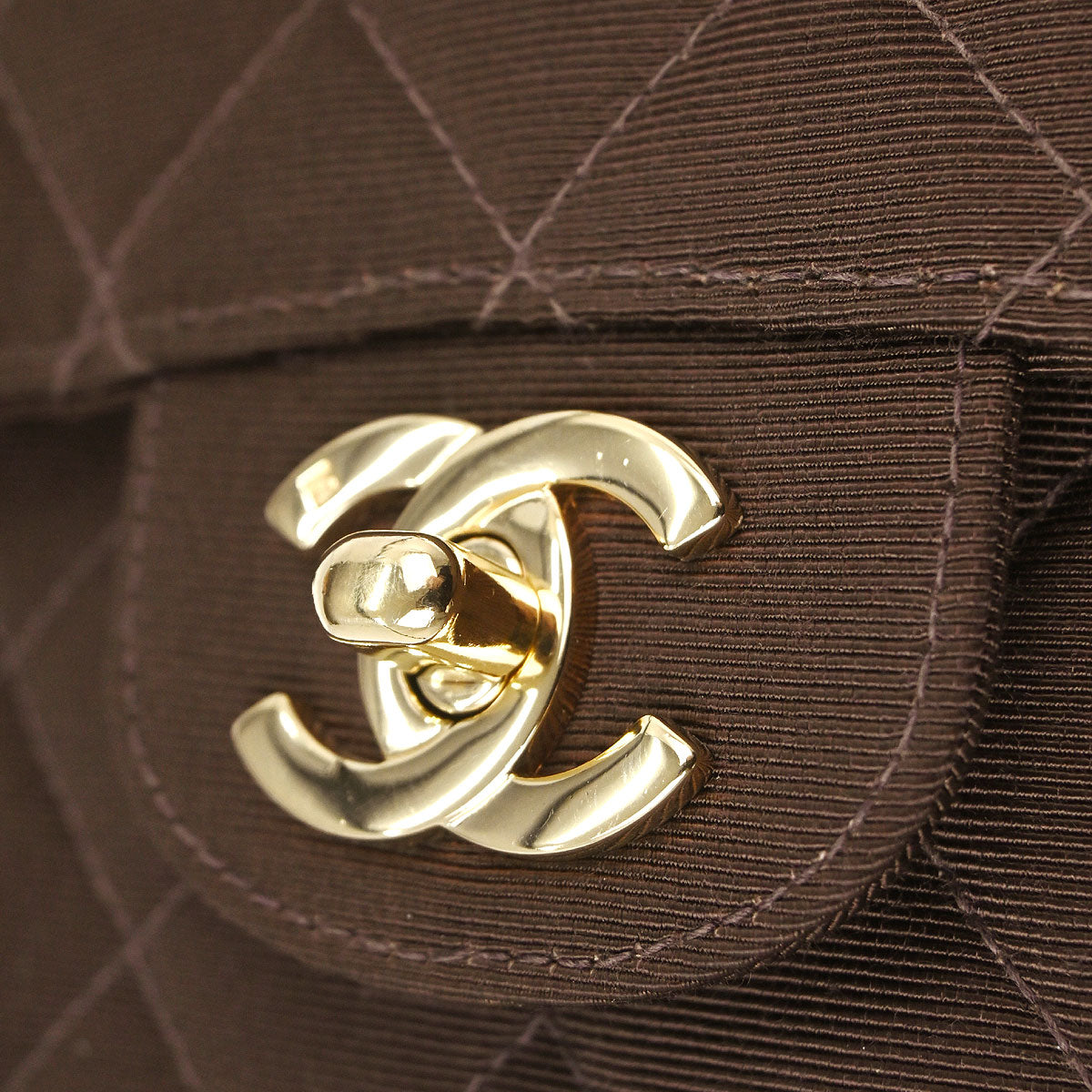 Chanel 1997-1999 Brown Canvas Small Classic Double Flap Shoulder Bag