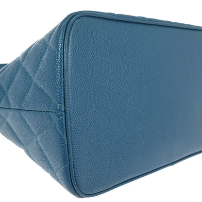 Chanel 2002-2003 Blue Caviar Skin Medallion Tote Handbag