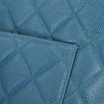 Chanel 2002-2003 Blue Caviar Skin Medallion Tote Handbag