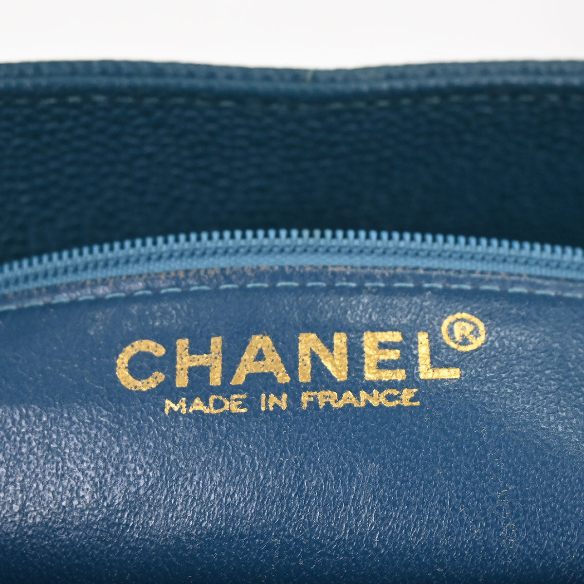 Chanel 2002-2003 Blue Caviar Skin Medallion Tote Handbag