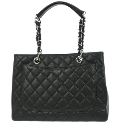 Chanel 2013-2014 Black Caviar Skin Grand Shopping Tote GST Chain Handbag