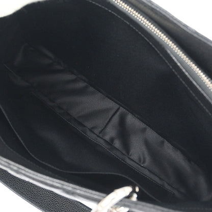 Chanel 2013-2014 Black Caviar Skin Grand Shopping Tote GST Chain Handbag