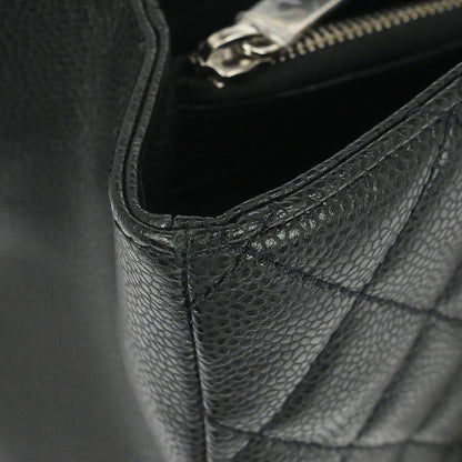 Chanel 2013-2014 Black Caviar Skin Grand Shopping Tote GST Chain Handbag