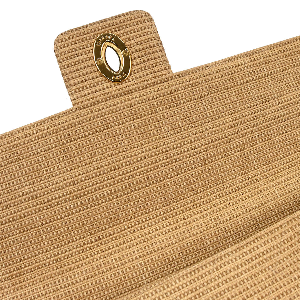 Chanel 2000-2002 Beige Straw Briefcase Business Handbag