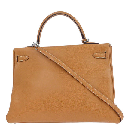 Hermes Natural Vache Liegee Kelly 35 Retourne 2way Shoulder Handbag