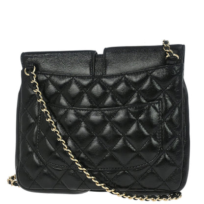 Chanel 2019 Black Calfskin Double Pocket Flap Shoulder Bag