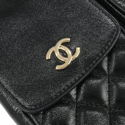 Chanel 2019 Black Calfskin Double Pocket Flap Shoulder Bag
