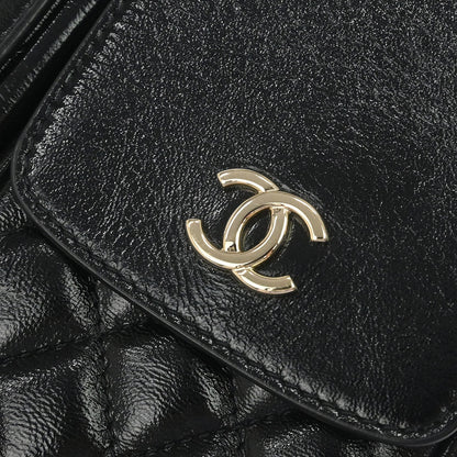 Chanel 2019 Black Calfskin Double Pocket Flap Shoulder Bag
