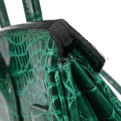 Hermes * Vert Emerald Porosus Birkin 30 Handbag