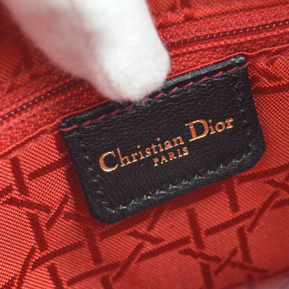 Christian Dior Black Lambskin Medium Lady Dior Cannage 2way Shoulder Handbag