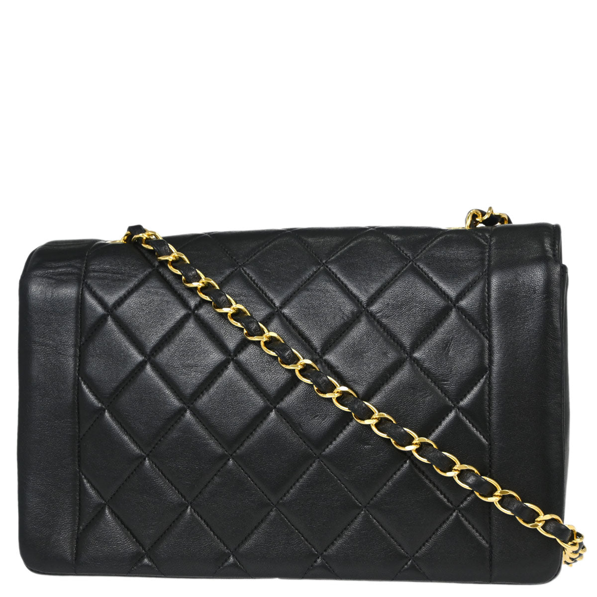 Chanel Black Lambskin Medium Diana Shoulder Bag