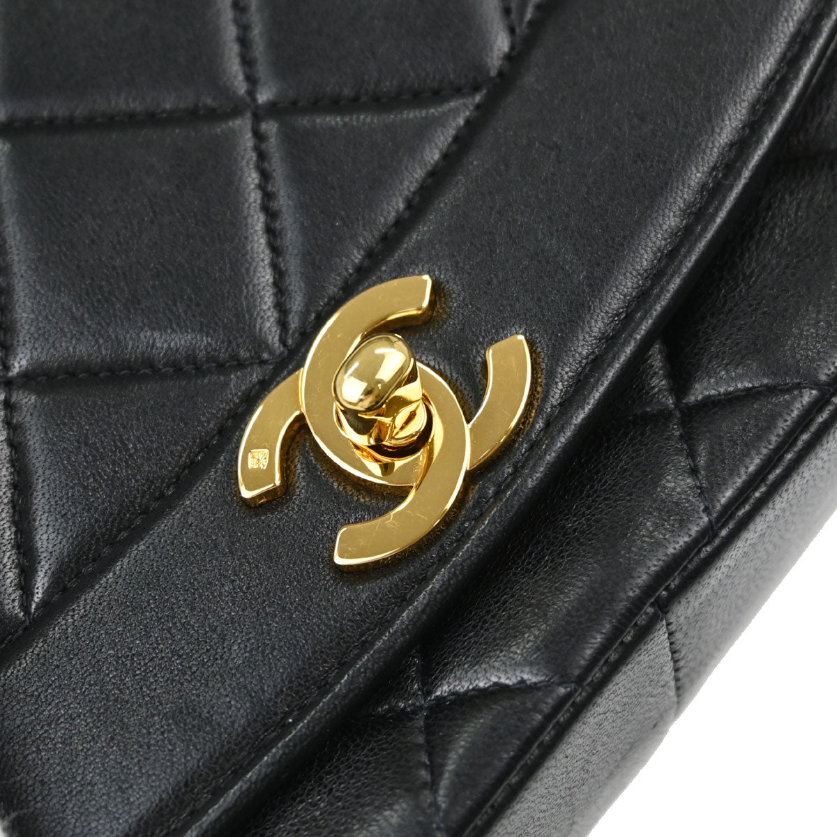 Chanel Black Lambskin Medium Diana Shoulder Bag