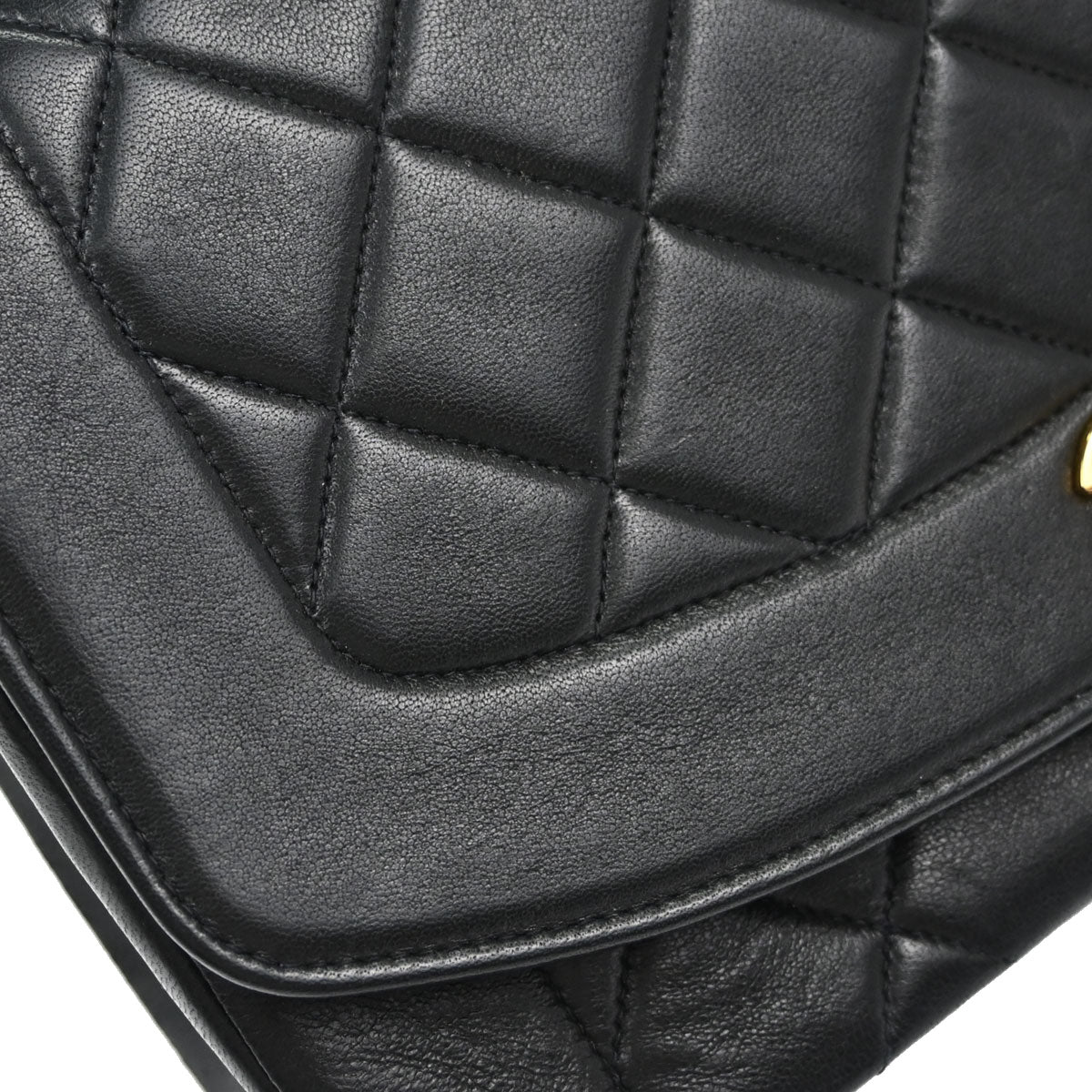 Chanel Black Lambskin Medium Diana Shoulder Bag