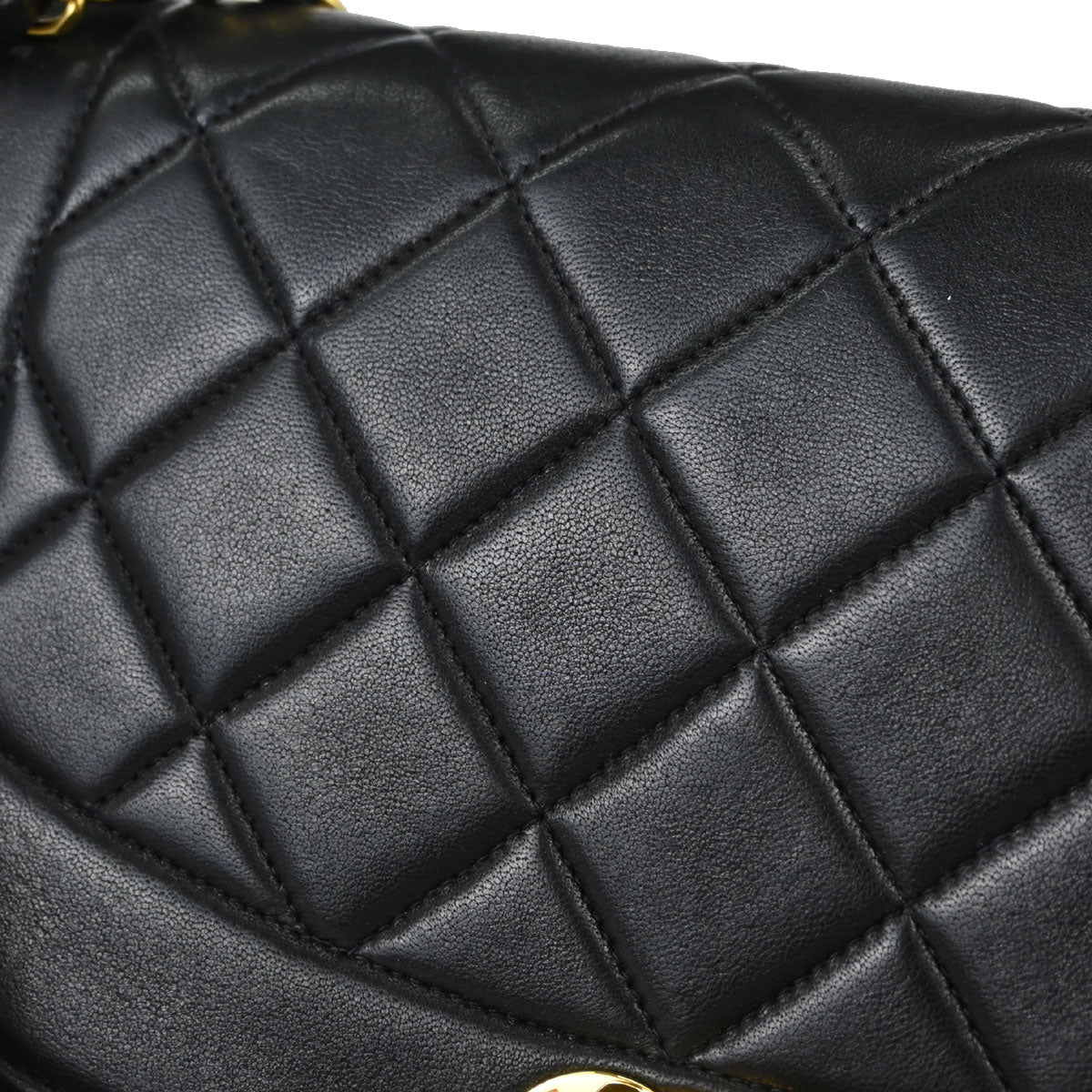 Chanel Black Lambskin Medium Diana Shoulder Bag