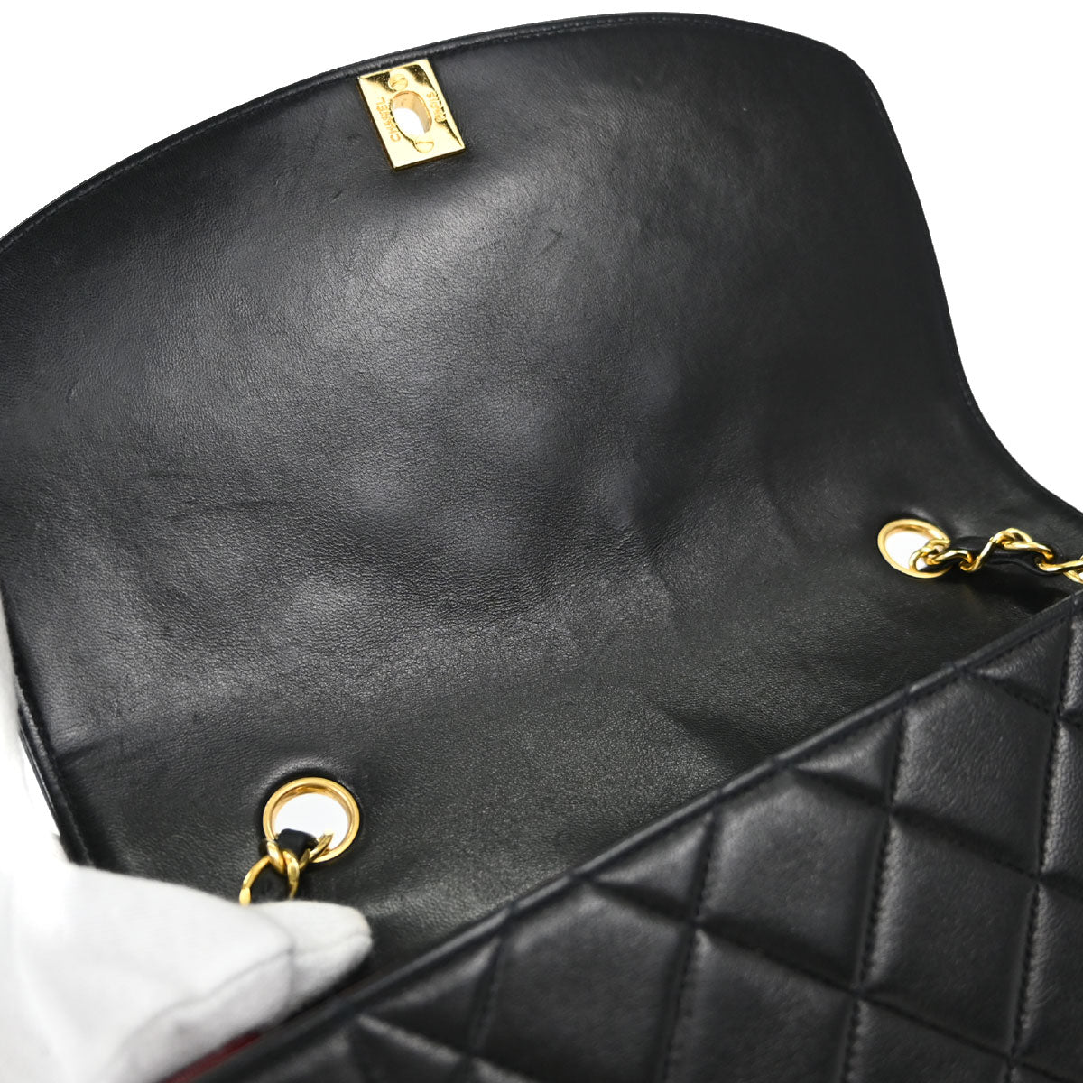 Chanel Black Lambskin Medium Diana Shoulder Bag