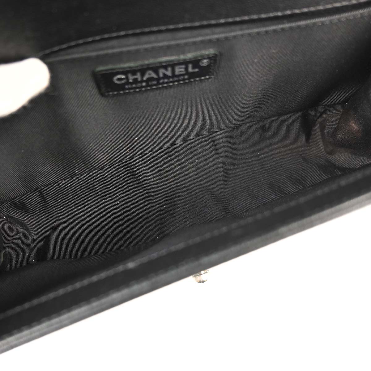 Boy Chanel Black Lambskin Chevron Medium Double Chain Shoulder Bag