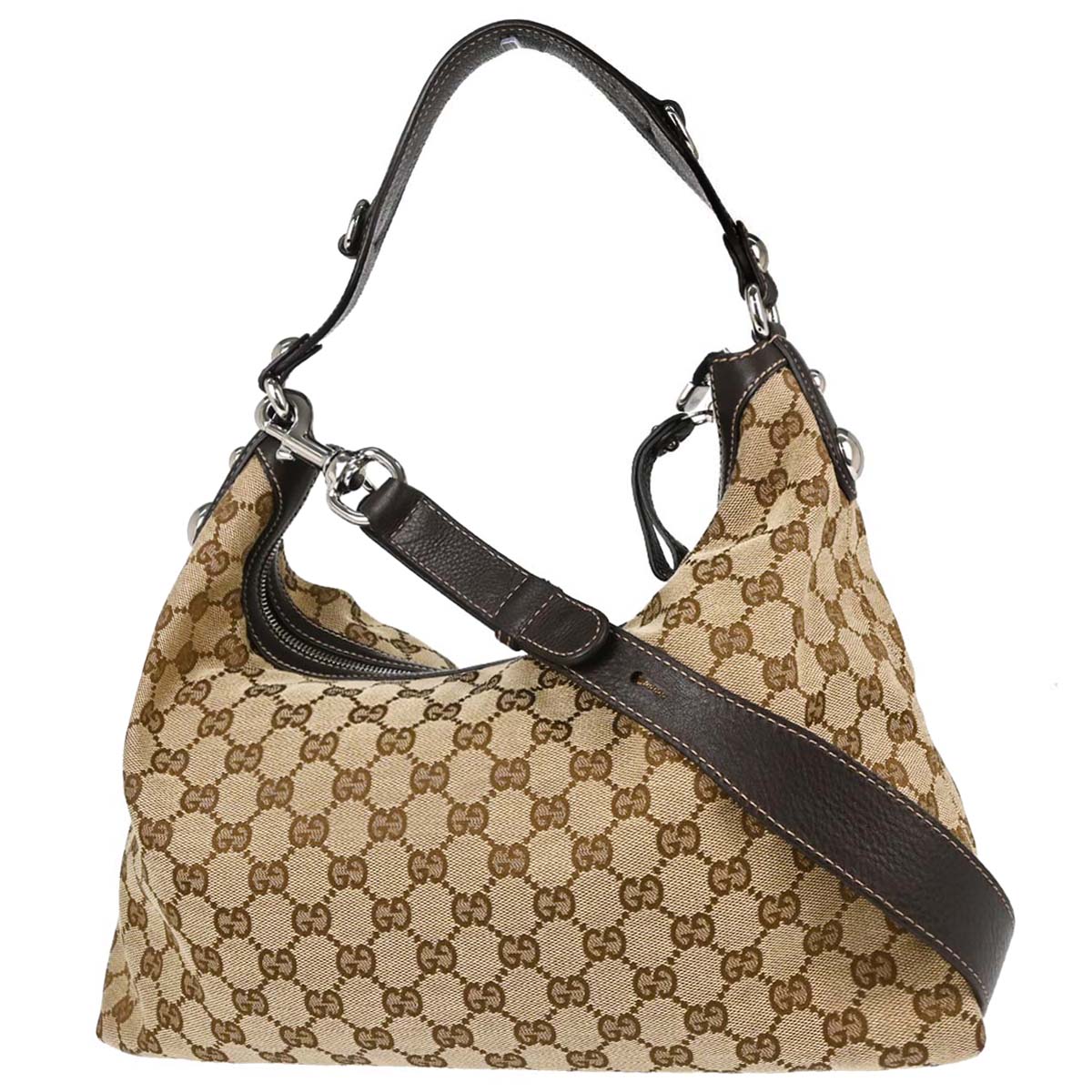 Gucci Beige Canvas GG Hobo 2way Shoulder Handbag
