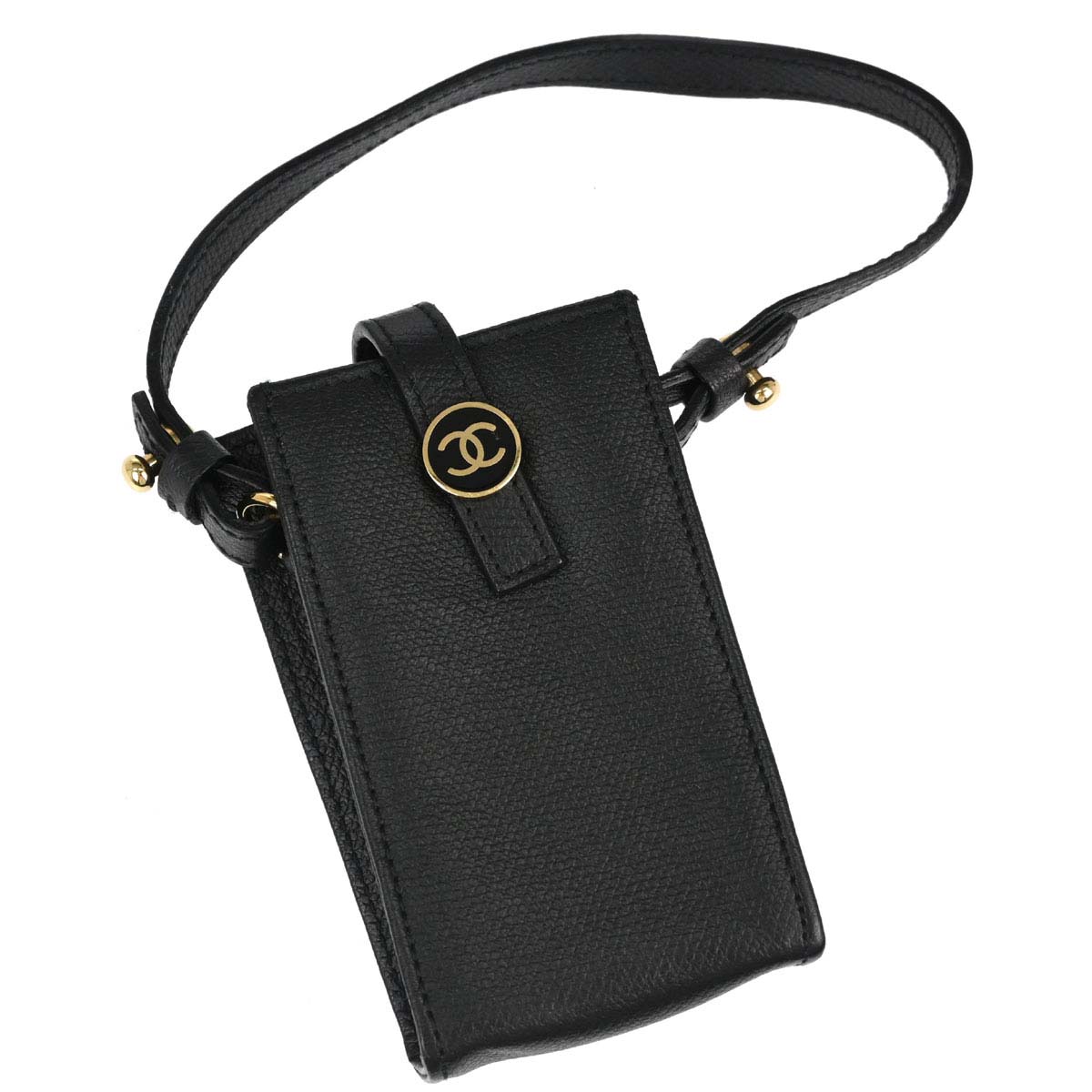 Chanel Black Calfskin Phone Case