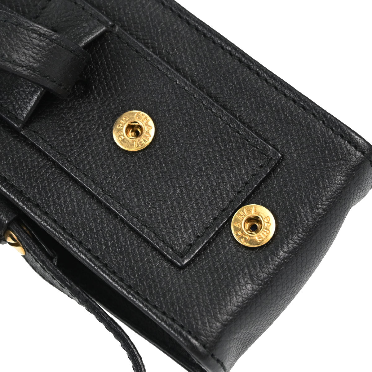 Chanel Black Calfskin Phone Case