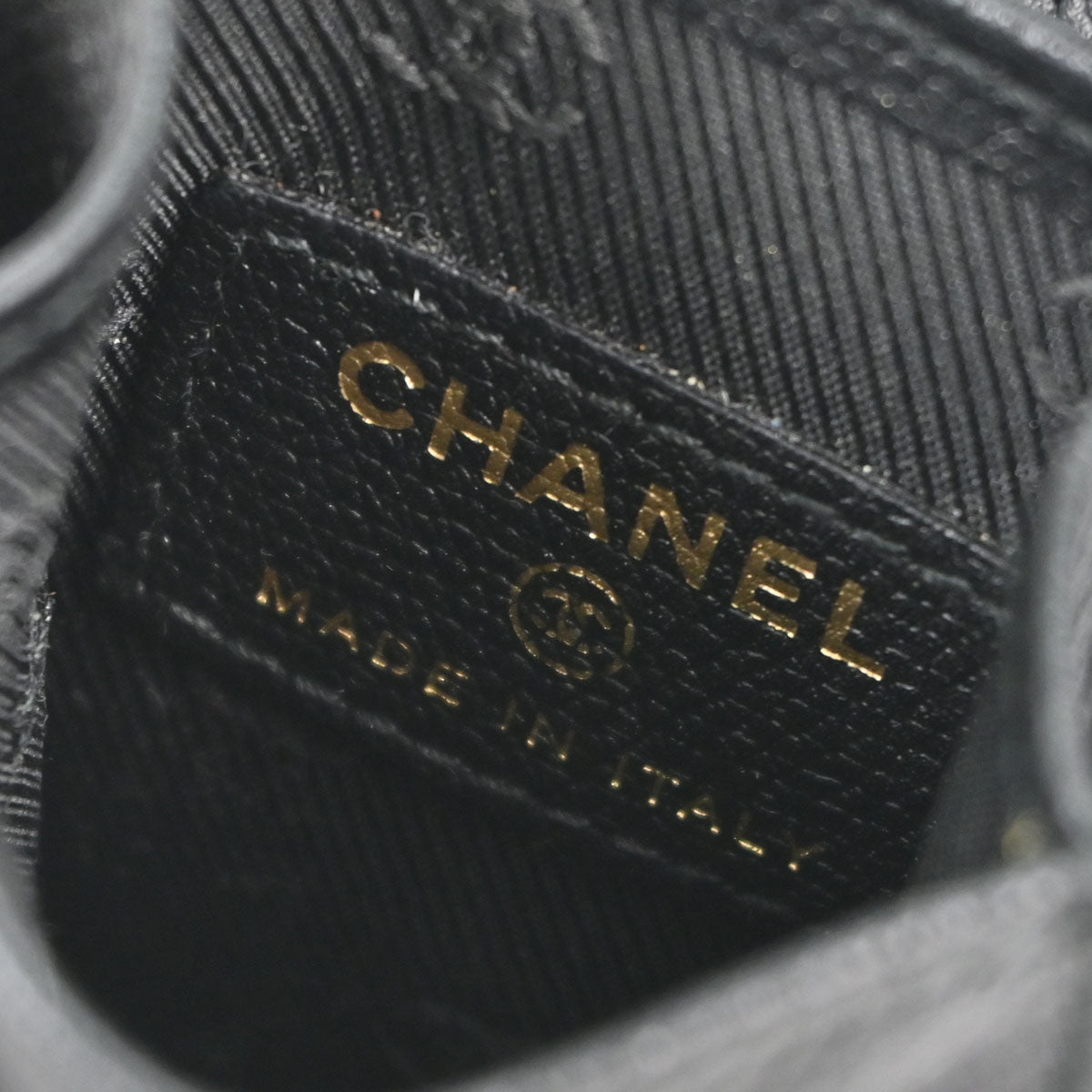 Chanel Black Calfskin Phone Case