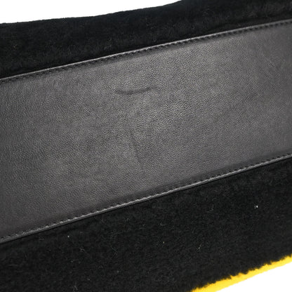 Chanel 2014-2015 Black Wool Lambskin 2way Shearling Comic Tote Handbag
