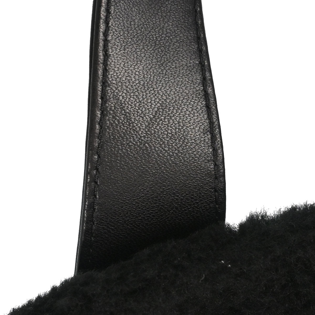Chanel 2014-2015 Black Wool Lambskin 2way Shearling Comic Tote Handbag