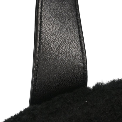 Chanel 2014-2015 Black Wool Lambskin 2way Shearling Comic Tote Handbag