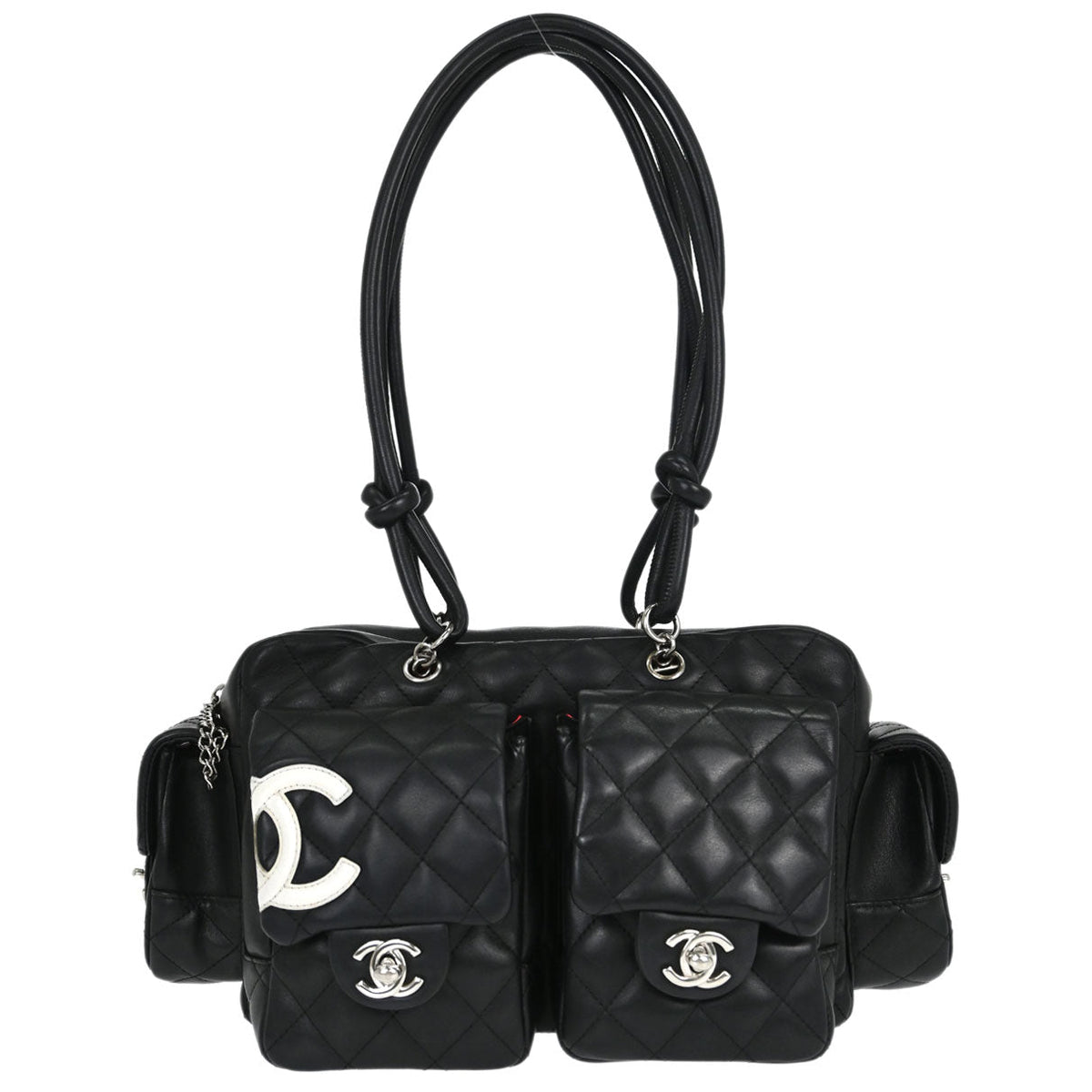 Chanel Black Calfskin Cambon Ligne Reporter Bag Handbag
