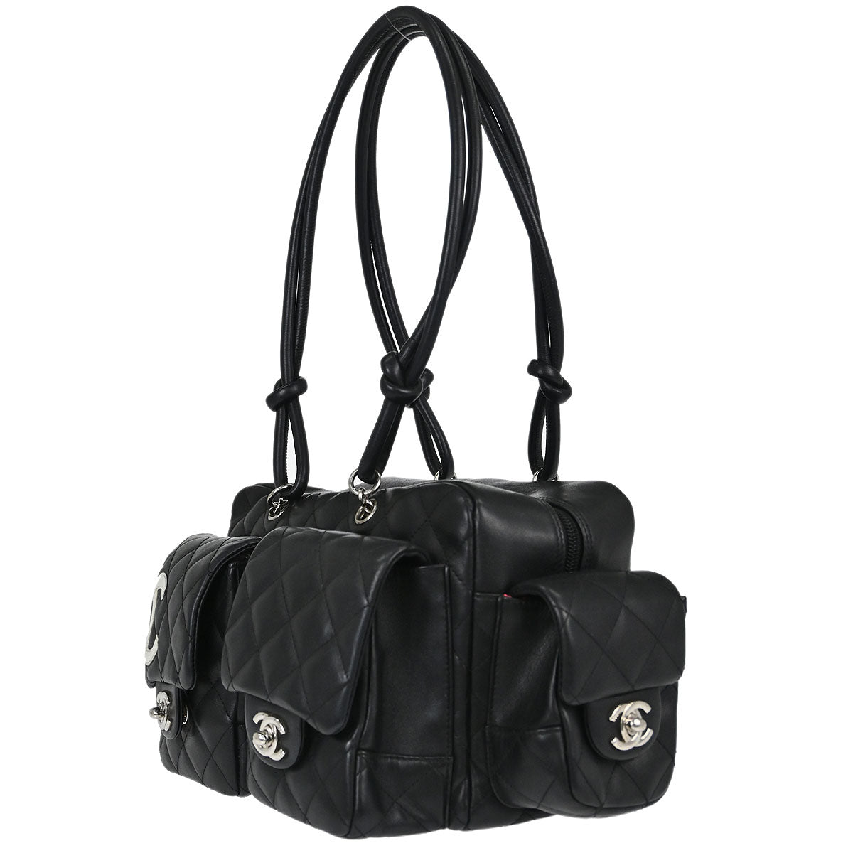 Chanel Black Calfskin Cambon Ligne Reporter Bag Handbag