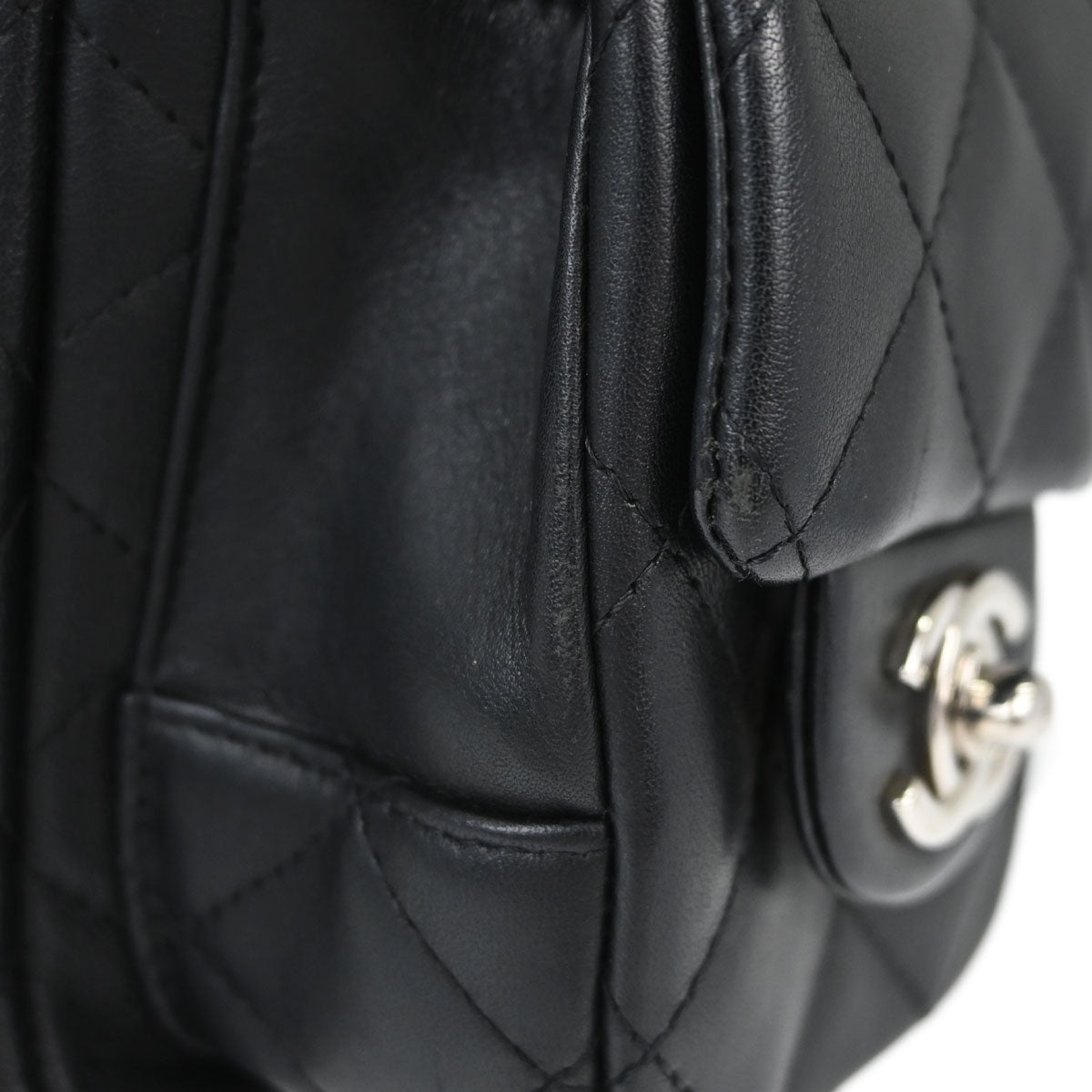 Chanel Black Calfskin Cambon Ligne Reporter Bag Handbag