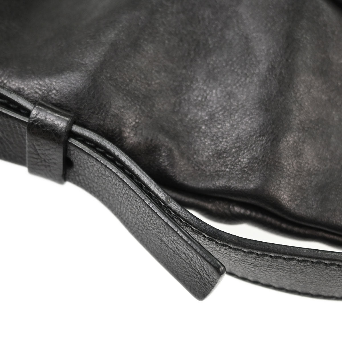 Yves Saint Laurent Black Leather Mombasa Handbag