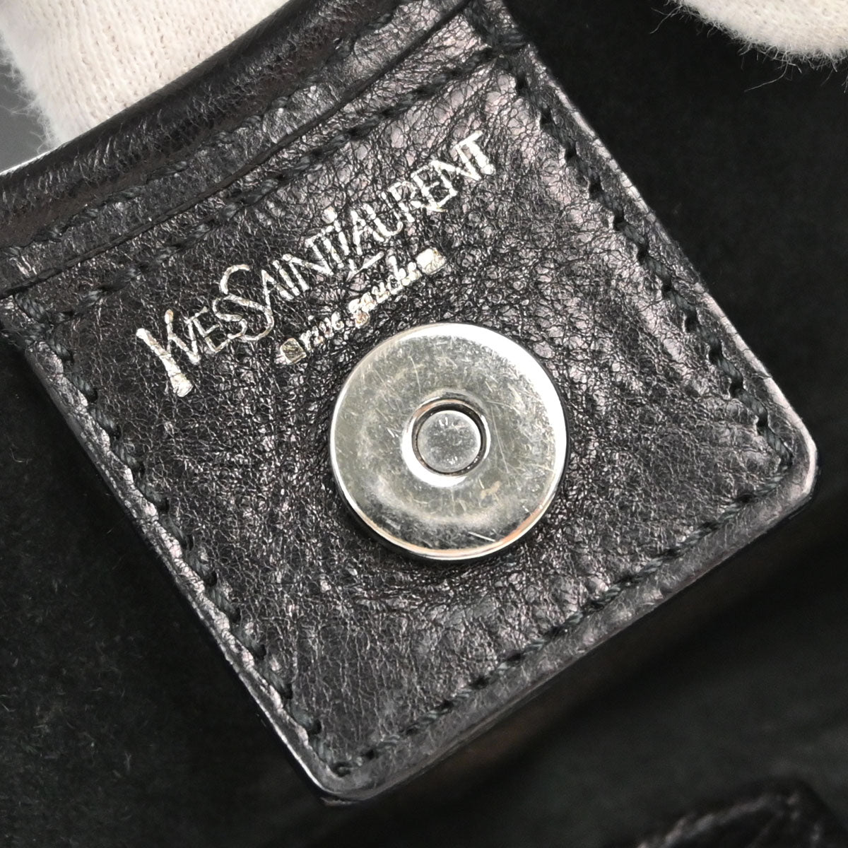 Yves Saint Laurent Black Leather Mombasa Handbag