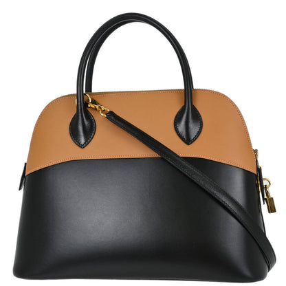 Hermes Black Naturel Box Calf Veau Gulliver Bolide 31 2way Shoulder Handbag