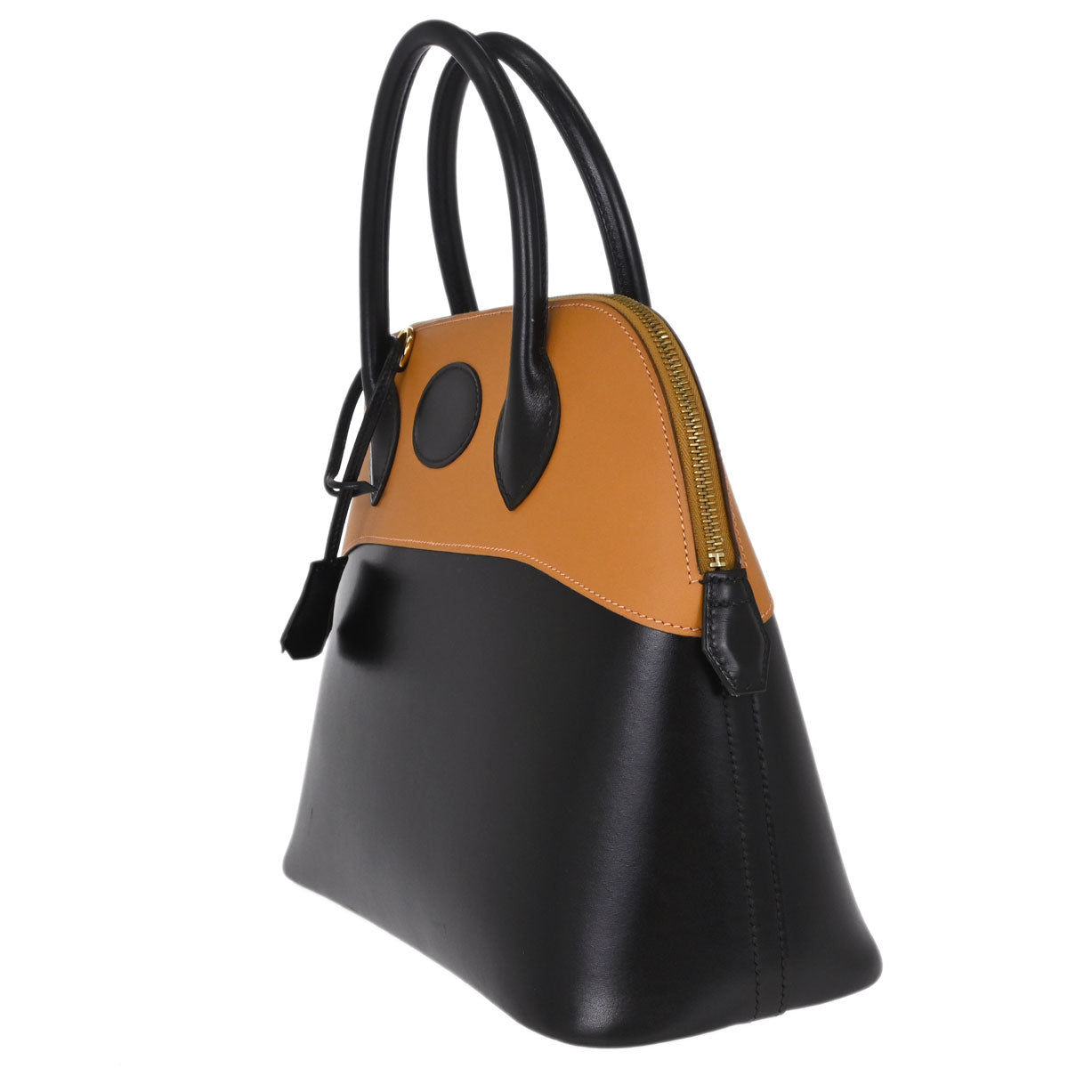 Hermes Black Naturel Box Calf Veau Gulliver Bolide 31 2way Shoulder Handbag