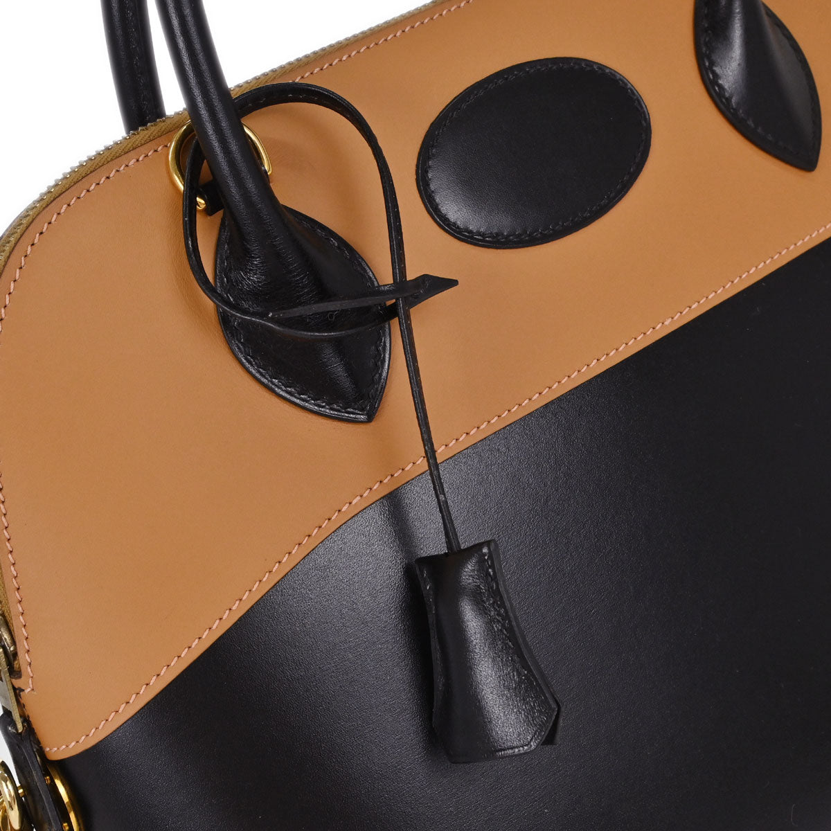 Hermes Black Naturel Box Calf Veau Gulliver Bolide 31 2way Shoulder Handbag