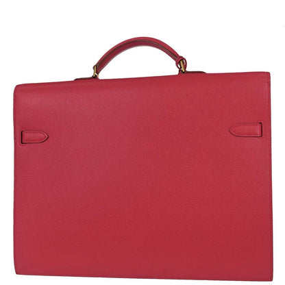Hermes Rouge Vif Epsom Kelly Depeches 38 Briefcase Handbag