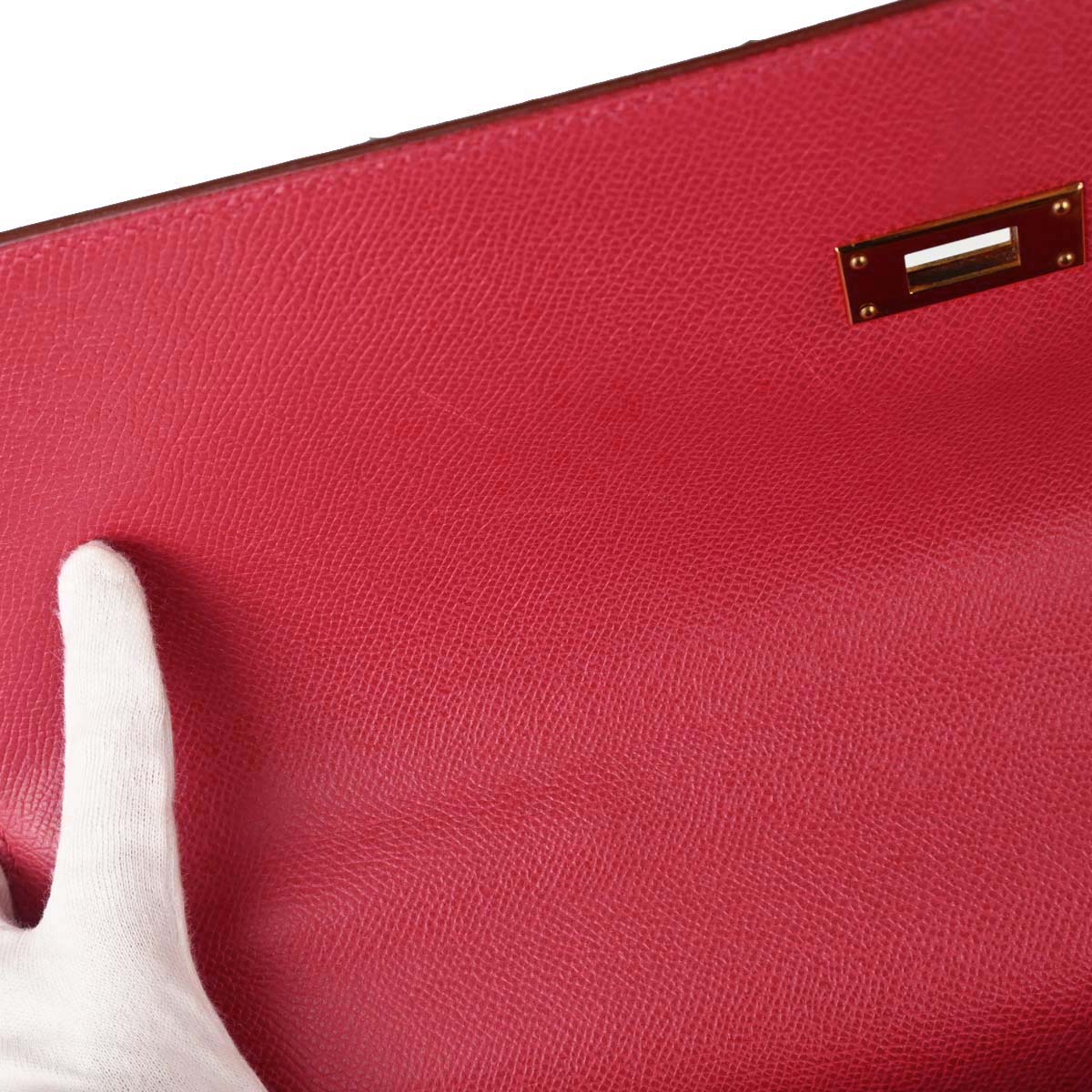 Hermes Rouge Vif Epsom Kelly Depeches 38 Briefcase Handbag