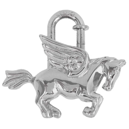 Hermes 1993 Le Cheval Pegasus Cadena Silver Small Good