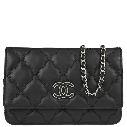 Chanel Black Calfskin Hamptons WOC Wallet on Chain Bag